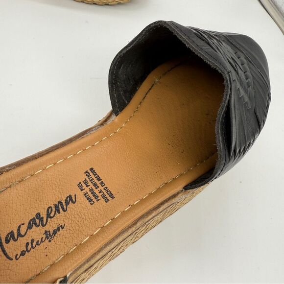 Macarena Collection Women's Black Tan Espadrilles Platform Sandals Shoes Size 7 - Picture 8 of 12